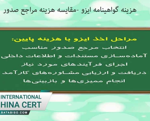 هزینه گواهینامه ایزو مقایسه هزینه مراجع صدور